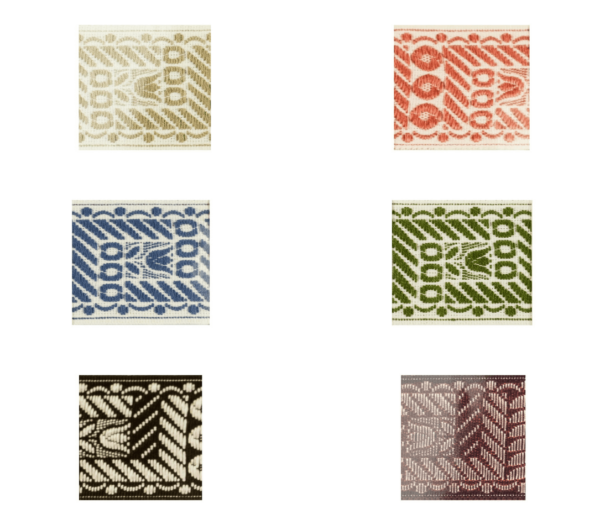 1948-40 Jacquard Borte mit geometrischem Muster in verschiedenen Farben